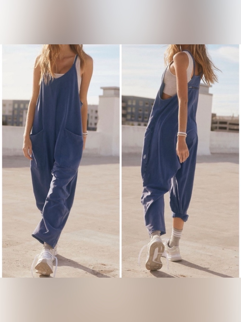 NWOT Free People FP Movement Hot Shot Onesie - supernova navy blue - Large